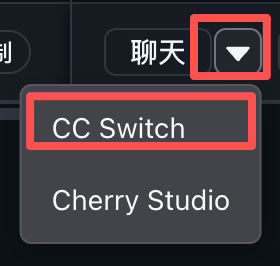 控制台下拉菜单选择 CC Switch